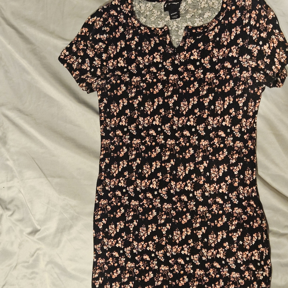 Art Class Black and Pink Floral Kids Dress